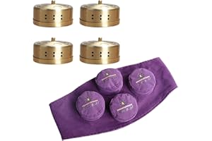 ZHONGYAN TAIHE Smokeless Moxibustion Box Include 4 Boxes Portable moxibustion box Rotary temperature regulating cover Smoke proof and scald proof Where is the pain, where is the moxibustion (4 holes)