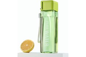 ANMEISH Sports Water Bottle 500ml, Personalised Green Plastic Portable Square Water Bottle with Lid, Leak-Proof Reusable Drink Bottle for Sports,Hiking,Gym,Fitness,Outdoor,Cycling,Men & Women