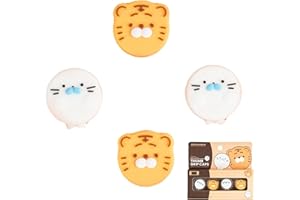 PRYSM GAMING Geekshare Seal & Tiger Thumb Grips Compatible with the Nintendo Switch Joy-Cons OLED and Switch Lite Silicone Protective Covers - 4 Pack