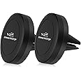 GRAND PITSTOP Car Mobile Holder, Universal Magnetic Air Vent Car Mount Sturdy Super Strong Phone Holder for car, for Smartphones, Mini Tablet, Maps and GPS Navigation, 360° Rotation Black (Set of 2)