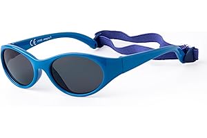 Kiddus Sonnenbrille für Kinder, Kleinkind Mädchen und Jungen, Alter von 2 bis 4 Jahren, UV400 Sonnenfilter CAT3, aus Gummi, BPA-frei, verstellbares und abnehmbares Band