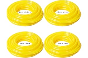 HERFAIR 4er Set Kraftstoffschlauch Innendurchmesser x Außendurchmesser 2,5 x 5mm 3 x 5mm 2mm x 3,5mm 3mm x6mm Benzinschlauch Ölschlauch Dieselschlauch PVC Schlauch Wasserschlauch (1.5M）