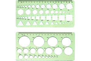 LICHUANUK Normographe Geographie,Normographe pour Croquis et Schémas,Regle Pochoir,Gabarit Cercle,Pochoir Geometrique,Modèles de Mesure,Règle Gabarit pour Studio Artistique ou Dessin et Dessin Personnel,2 Pcs