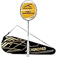 HUNDRED Powertek 1000 PRO Graphite Strung Badminton Racket with Full Racket Cover | For Intermediate Players | 95 grams | Maximum String Tension - 26lbs