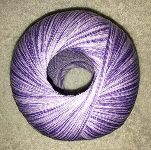 häkelgarn 100 ombre 02 lila / flieder – weiss - 2