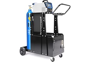 Virzen Heavy Duty 3-Tier Welding Cart MIG TIG ARC Plasma Cutter with Universal W/Tank Storage,220lbs Capacity (Welding Cart 02)