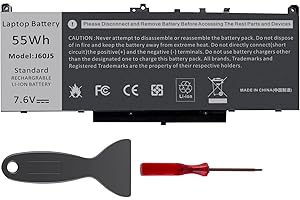 ASUNCELL 7.6V/55Wh J60J5 Batterie d'ordinateur Portable pour Dell Latitude 12 E7270 P26S001, Latitude 14 E7470 P61G001 Series, J60J5 0J60J5 R1V85 451-BBSX 451-BBSY 451-BBSU MC34Y 242WD 0MC34Y