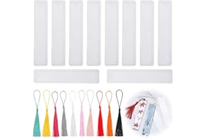 BEIFON 20 Pezzi Stampi per Resina Stampo Segnalibro Resina ​con Nappe Colorate Segnalibro Stampo in Silicone DIY Segnalibro Stampo in Resina Epossidica Gioielli DIY Stampo in Silicone Trasparente