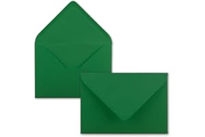 FARBENFROH BY GUSTAV NEUSER FarbenFroh Sobres de color verde, 50 unidades, DIN C5, 22,0 x 15,4 cm, adhesivo húmedo, sin ventana, tarjetas de Navidad, felicitaciones