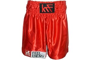 KRF Feel The Enemy Boxing Liso - Pantalones Cortos de Boxeo Hombre