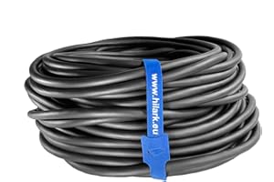 HILARK CABLE TECH Hilark Noir Câble en caoutchouc H07RN-F 4x1,5 mm2 (4g1,5mm2) Câble en caoutchouc pour tuyau Câble Utilisation extérieure (25 mètre, Noir)