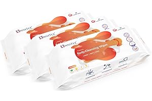 Omnitex Lot de 240 lingettes nettoyantes épaisses de luxe pour le corps – Passent au micro-ondes | Grandes lingettes de bain sans rinçage pour personnes âgées | Avec aloe vera et vitamines |