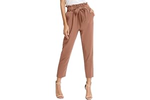 GRACE KARIN Femme Pantalon Casual Elastique Ceinture avec Poches Taille Haute