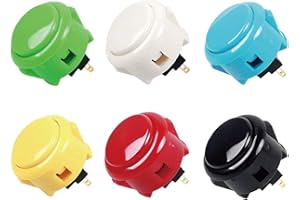 SINTRON Original Japan Sanwa 6 Stück/Kits Sanwa Druckknöpfe OBSF-30 für Arcade Jamma Games Teile, 6 Farben
