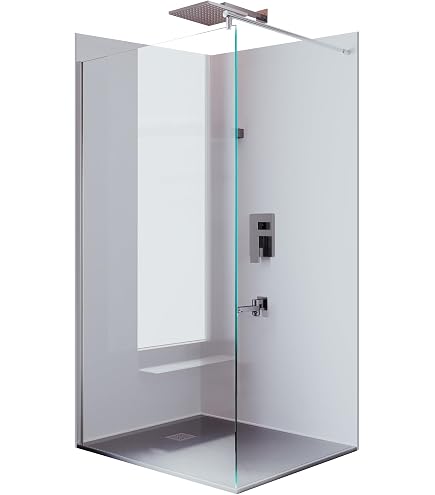 SKIDO Nischen- / Schiebetür Aus ESG-Sicherheitsglas – 8 Mm Stark, 110 X 195 Cm, Mit Aluminium-Profil