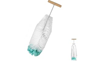 ZephyrCraft Flaschenbürste für Sodastream & Babyflaschen (34 cm) – Harte Borsten & Weicher Schwamm, Kratzerfreier Reiniger mit Holzgriff – Ideal für Glas-, PET-, Trinkflaschen