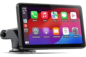 LAMTTO Display Wireless Carplay Android Car 7 Pollici Radio Portatile Bluetooth con Schermo Tattile Schermo Android Auto con Bluetooth Mirror Link Navigazione Siri G00gle Assistant AUX FM
