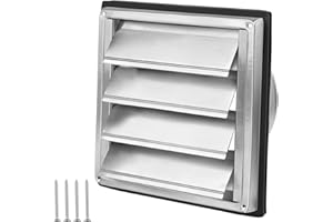 LALAGO Griglia di ventilazione 125mm, Serranda Antiriflusso Griglia di protezione dalle intemperie in Acciaio inox con lame mobili, Griglia a lama Griglia di ventilazione Ø125mm
