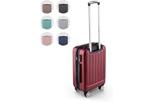 Easy Move ABS Hartschalenkoffer - Ergonomisch & Sicher - Kleiner Trolley Koffer mit 360° Rädern, Zahlen-Schloss - Rollkoffer, Reisekoffer Klein (Wine Red, 54cm)
