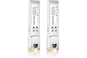 QINIYEK Modulo SFP+ a RJ-45, ricetrasmettitore Gbic in rame 10Gbase-T SFP+ compatibile per Cisco, Meraki, Ubiquiti, D/TP Link, Supermicro, Netgear, Broadcom, Plug and Play, 30 m, confezione da 2