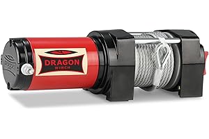 Dragon Winch Cabrestante eléctrico 12V 4000 lbs / 1814 kg, con Cuerda de acero 10m para arados, quads, ATV, UTV | incluido control remoto inalámbrico + accesorios para Cabestrante | serie Maverick