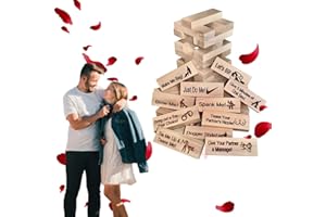 Dhqkqg Lust Tower - Game for Adults,48Pcs Super Naughty Block Tower Game,Valentine Tumbling Tower Stacking Blocks Games,Couples Games for Adults,Stacking Wooden Block Game for Valentine's Day Gifts