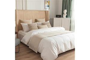 QRGMKL Neue wellenlinien Bett läufer Nord Europa bettschal einfache einfarbige samt bettläufer und passende Kissen für Schlafzimmer Hotel-Beige||2 Pillowcases(45X45cm)