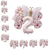 Gold Kelebek Papatyalı 2 Yaş Folyo Balon Set