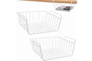 2 st hängande korgar i metall, hängande korg, hylla under skåp, hängande korg, metallkorg för regal