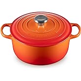 Le Creuset 21177240902430 Round Cast Iron Cocotte, 24 cm, 4.2 L, All Heat Sources Including Induction, Volcanic