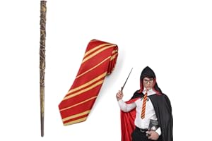 FENQURO 2 Pcs Baguette Magique, Costume de Magicien Enfant, Cosplay Ensemble, Deguisement Enfant, Kit Robe Sorcier d'accessoires pour Halloween Fête Carnaval Party Noël(C)