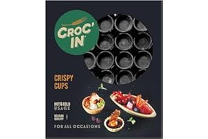 ‎CROC'IN Croc‘IN - Teigschälchen zum Bestücken Blac - Tarteboden für süße Stückchen oder herzhafte Aperitifhäppchen - Handwerklich hergestellt & Vegan - 60 Stück