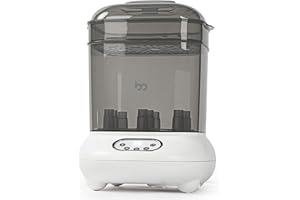 FEMOMETER FAMILY Esterilizador y secador de biberones para bebés, esterilizador eléctrico de vapor, mayor capacidad para todos los biberones, chupetes, piezas de sacaleches, artículos esenciales para recién nacidos