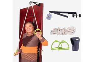 WXFEXIA Steel Shoulder Arm Pulley System Set, Elderly Over Door Rehab Exerciser for Home Physical Therapy Frozen Rotator Cuff Recovery