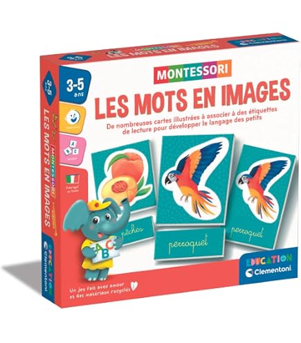 Coffret Lettres Tactiles Montessori – Clementoni, 26 Cartes Rugueuses + 26 Mots à Associer, Ardoise Et Craies, Recyclable, Apprentissage Sensoriel 4-6 Ans