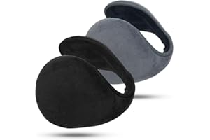 BOER Ear Muffs - Winter Warm Earmuffs Plush Outdoor Soft Earmuffs Ear Warmer Winter Fleece EarMuffs Behind Head Style in Indoor Outdoors Activities for Unisex (Grey)