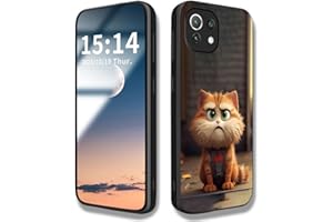 HAOYE Funda para Xiaomi Mi 11 Lite 5G / 4G / 11 Lite 5G NE, Lindo Patrón de Gato Resistente a Arañazos Case, Carcasa Protectora de Parachoques de TPU Silicona Cover (Gato Gordo)