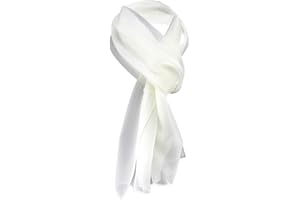 TigerTie - Foulard en mousseline de soie pour femmes - Couleur unie - Dimensions du foulard : 160 cm x 36 cm - Fabriqué en Italie