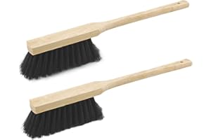 Novaliv 2X Handbesen Langer Stiel I 60 cm I Rosshaarborsten I Auto Schneebesen Kehrbesen Waschbürste Brush and pan