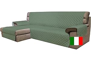 Moonange - Funda para Chaise Longue 3 Plazas - Asiento de 240 cm - Impermeable, Reversible y Antimanchas - Protector de Muebles Antideslizante y Resistente a los Arañazos - Color Verde