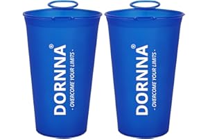 DORNNA® - Bicchiere Portatile 200 ml per Trail Running x 2PCS, Borraccia Senza BPA di Silicone e Leggero, Running, Ciclismo e Escursionismo (Blu)
