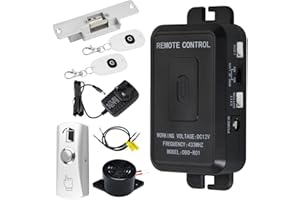 FUSYTULY Fully Access Control System Kit Wireless 433MHz Door Opener + NC Fail Safe Electric Strike Lock + 30 Meters Remote Transmitters Unlock