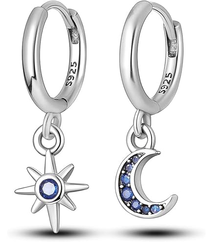 Orecchini Pendenti In Argento 925 Con Fiore Di Peonia Blu – Vintage, Ipoallergenici, Regalo
