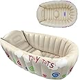 Inflatable Tiny Tots Baby Bath Hot Tub with Heat Sensor for Infant Showering & Washing Travel Tub by Crystals®