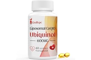 GOZITEPE Liposomal CoQ10 Ubiquinol 600mg, 60 Mini Softgels, High Strength Active Coenzyme Q10, Enhanced Absorption, Premium Quality Formula, 60 Count (Pack of 1)