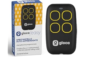 gloca Telecomando Apricancello Easy Garage Auto-Apprendente 4 Canali Frequenza 433.92 Mhz NO ROLLING CODE (no codice variabile)