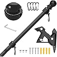 Flag Pole - Tangle Free Flagpole with Upgraded Bracket, 5 FT Stainless Steel Flag Poles for Outside House, Residential or Commerical - Flag Pole Kit for Proud American Flag (Without Flag, Black)