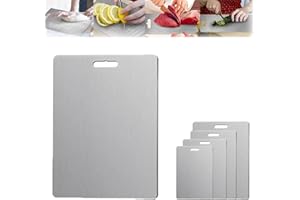 YUCHIFA Tabla de cortar de titanio, tabla de cortar de titanio 100% puro, cocina: higiene y durabilidad de vanguardia, para carne, frutas y verduras (18 x 12in)