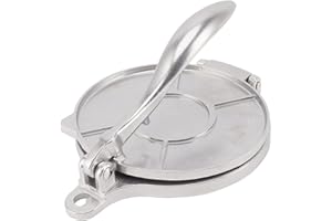 NOENNULL Tortilla-Presse, Tortilla-Maker, Teigpresse, Mehl-Tortilla-Presse, Roti-Presse, Quesadilla-Presse (16cm Silber)