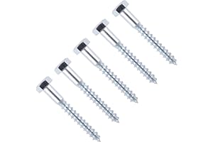 TERF® M8 X 80mm Coach Screws Hex Head M8 (8mm) X 80mm Wood Masonry Brick Concrete Wall Fixing Lag Screw Bolts for Aerial Satellite Dish TV Bracket Fence Shelves Mounting Decking - Pack of 10